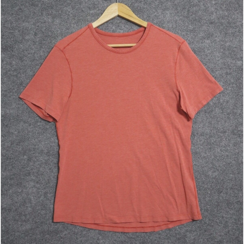 Lululemon Shirt Men Small Pale‎ Red Short Sleeve Performance City Athleisure
